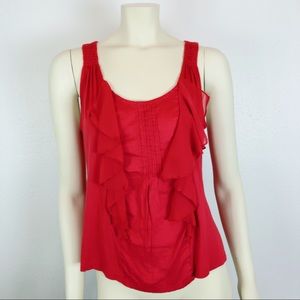 Anthropologie Tiny Ruffle Front Tank Top Blouse XS